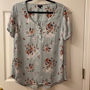 Torrid blue and floral top. Size 0